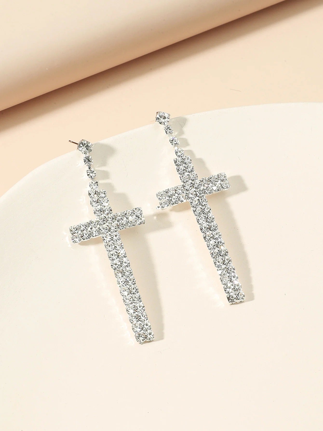 Silver CZ Crystal Earrings